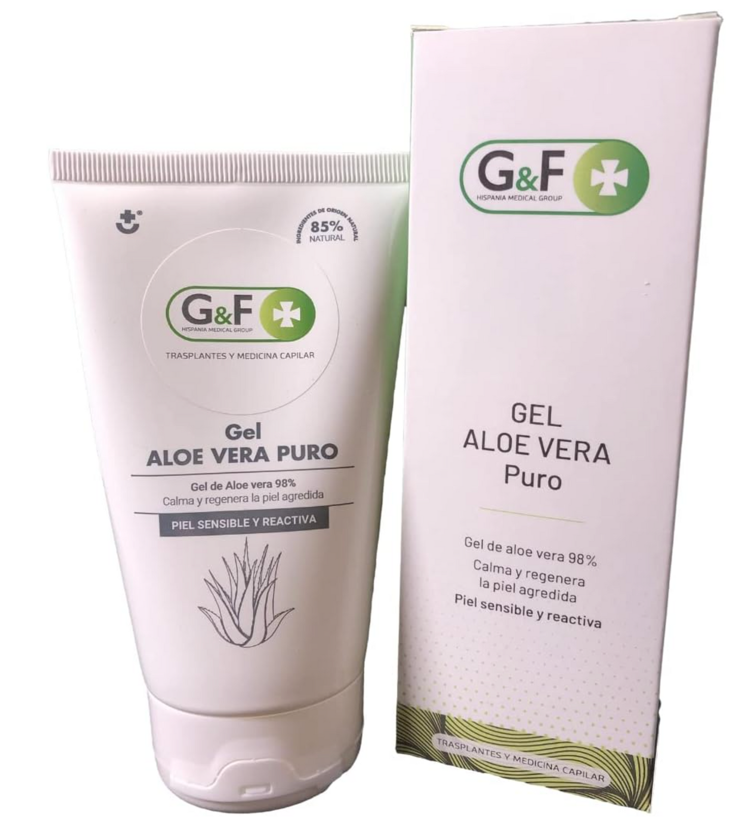 Aloe Vera puro. Gel aloe vera 100 puro. Para piel sensible y reactiva. Aloe Vera gel en tubo de 150 Ml. Aloe Vera puro gel hidratante para la piel. Regenerador 100% natural. Hecho en España.