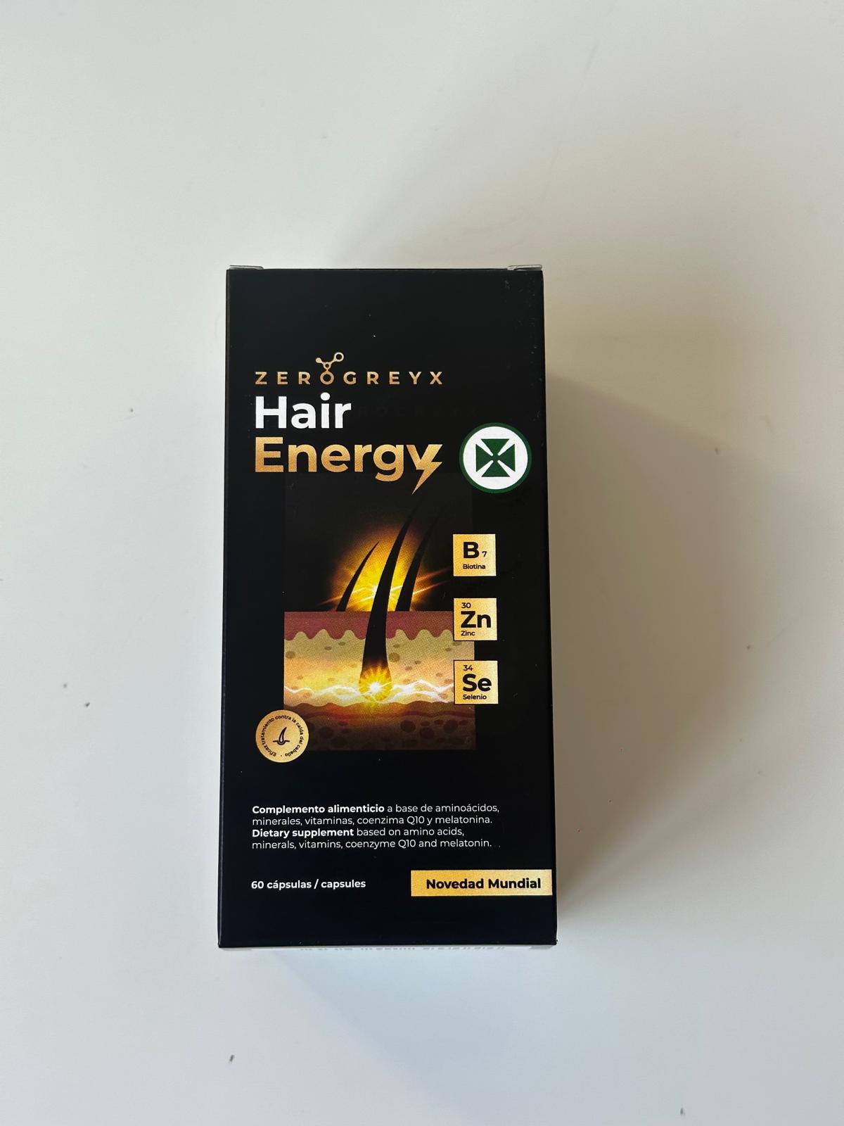 Vitaminas cabello. Reparador cabello. Para trasplante capilar. PACK HAIR ENERGY+ VITA D3+. Complejo vitamínico generador energía capilar. 60 cápsulas. Tratamiento cabello.