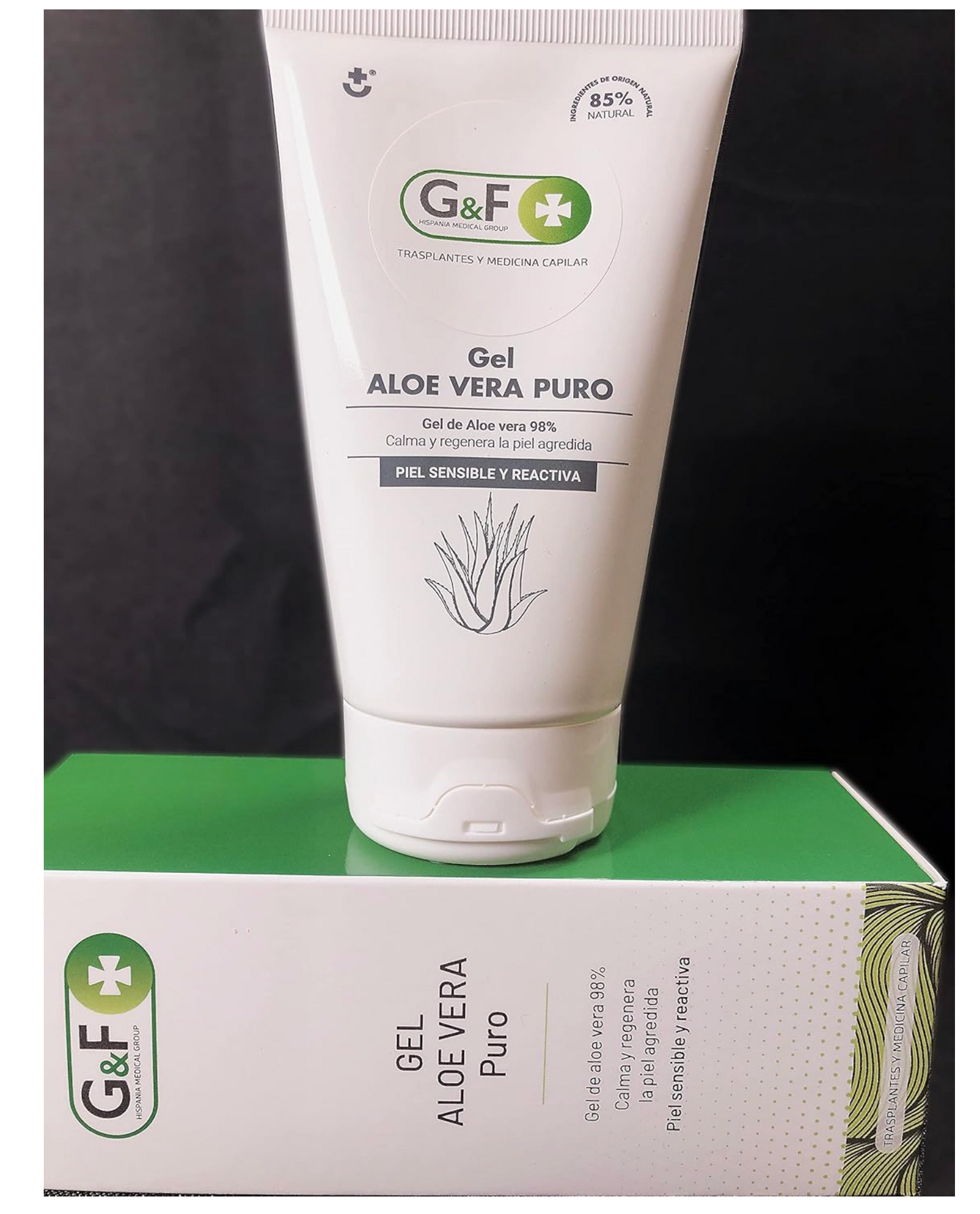 Aloe Vera puro. Gel aloe vera 100 puro. Para piel sensible y reactiva. Aloe Vera gel en tubo de 150 Ml. Aloe Vera puro gel hidratante para la piel. Regenerador 100% natural. Hecho en España.