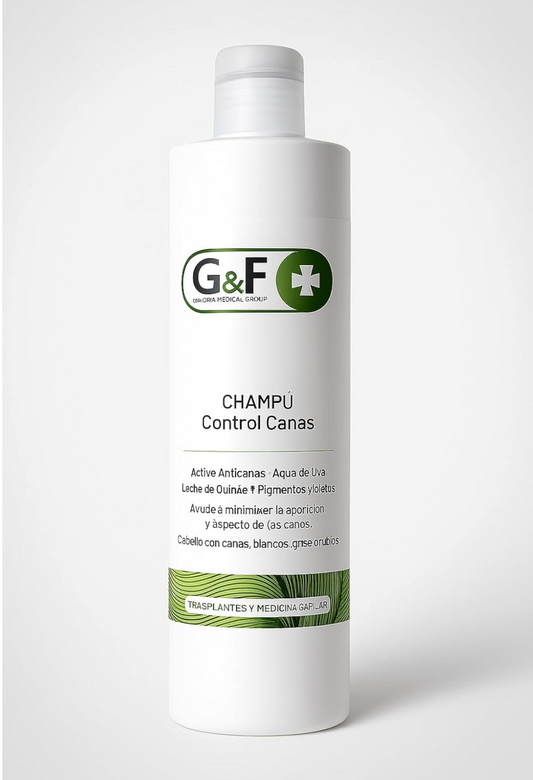 Champú control Canas. Ayuda a minimizar la aparición y aspecto de las canas. Champús anticanas. Shampoo. Champú natural contra las canas en envase de 300ml. Para el cuidado diario del cabello.