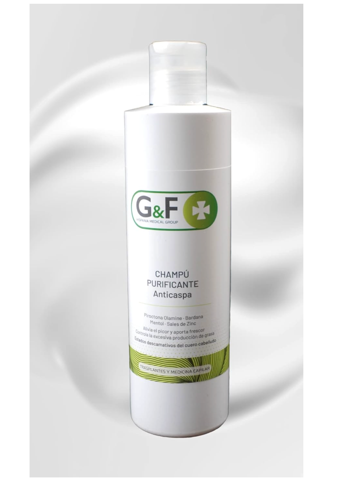 Champú anticaspa. Champú pelo graso. Champú purificante anticaspa en botella de 300ml. Shampoo anticaspa que controla el exceso de producción de grasa. Champú anti caspa y grasa.